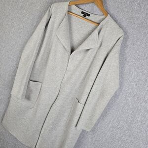 J.Crew Juliette Colarless Sweater-Blazer Cotton/poly/Wool Blend Sz XS Gray